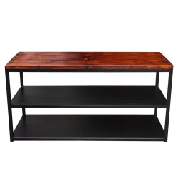 Stolik kawowy industrialny / loft z blatem drewnianym KM2